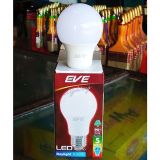EVE หลอดไฟ LED 5W แสงเดย์ไลท์ อีฟไลท์ติ้งแอลอีดี รุ่น A60 ขนาด 5 วัตต์ แสงสีขาว 6,500K ขั้ว E27 อายุการใช้งานยาวนาน