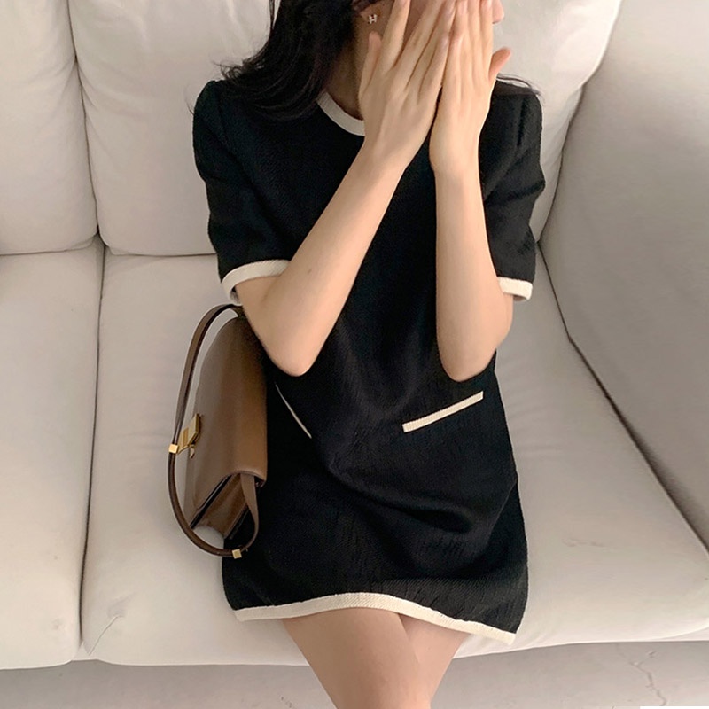 พร้อมส่ง-lady-black-dress-c2976-เดรสสั้นสีดำ-เดรสสั้นมินิมอล-s-m-l