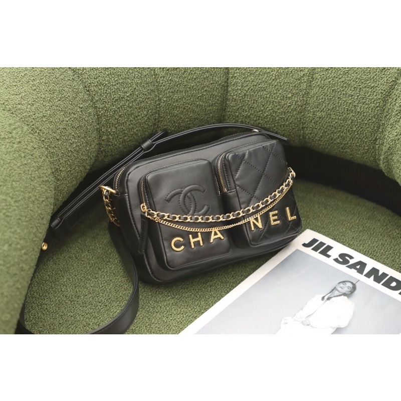 พรี-chanel-2022ss-กระเป๋าสะพาย-กระเป๋าแฟชั่นกระเป๋าสะพายไหล่แบรนด์เนน-หนังแท้กระเป๋าโซ่