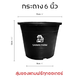 กระถางดำแบบหนา 6 และ 8 นิ้ว 50 ใบ | 50 black 6 and 8 inch thick pots