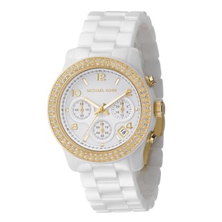 Michael Kors นาฬิกาข้อมือผู้หญิง สายเซรามิก รุ่น MK5237 -สีขาว/สีทอง