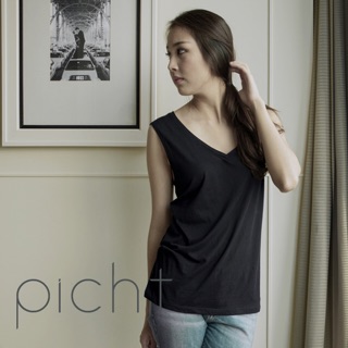 ภาพขนาดย่อของภาพหน้าปกสินค้าpicht Sleeveless V Neck เสื้อยืดแขนกุด คอวี จากร้าน picht.official บน Shopee ภาพที่ 2