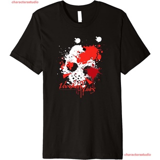 เสื้อยืดผ้าฝ้ายพิมพ์ลาย New Friday The 13th Halloween Red Splatter Mask Poster Premium T-Shirt เสื้อยืด ดพิมพ์ลาย เสื้อย