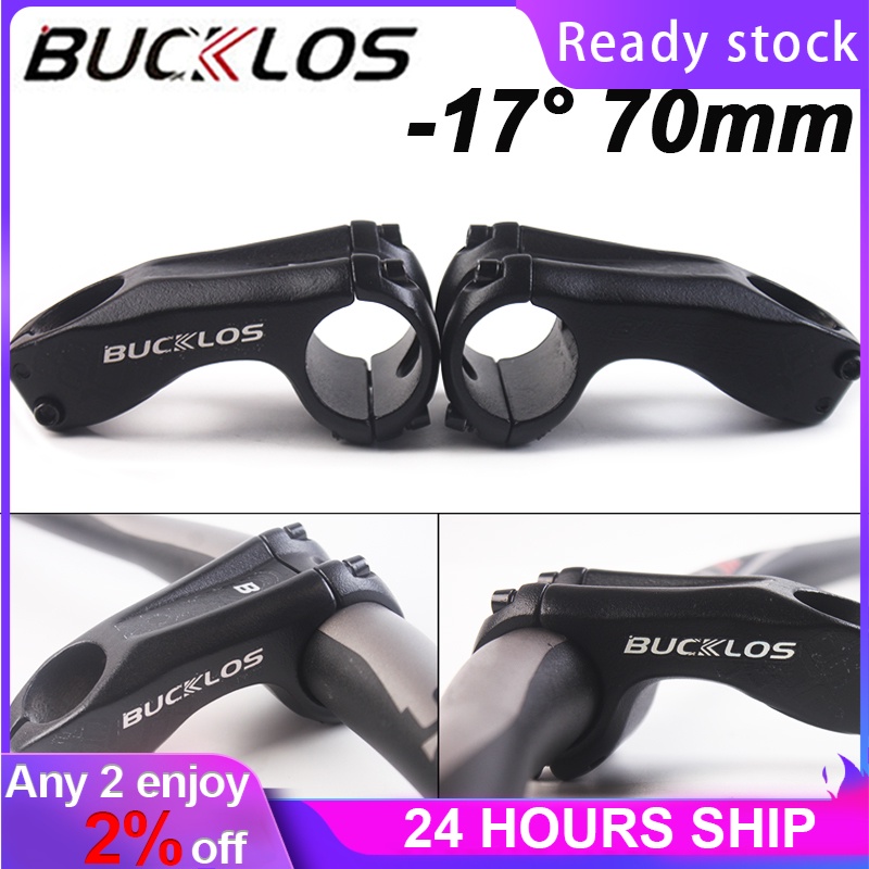 bucklos-ด้ามมือจับจักรยาน-17องศาอะลูมินัมอัลลอยก้าน-mtb-70มม-ultralight-stem-สำหรับ31-8มม-ถนนสายที่ยึดอุปกรณ์อะไหล่จักรยานเสือภูเขา