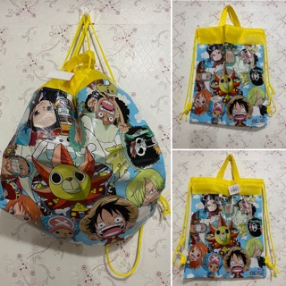 กระเป๋ากระสอบหิ้วได้สะพายได้  ลายONE PIECE แท้ มือ 1 ขนาด 30x39 cmไม่รวมหูหิ้ว