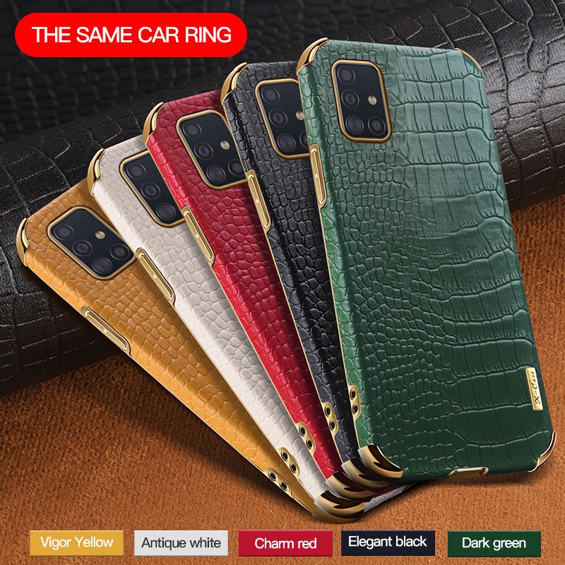 ซองหนังกันกระแทก-samsung-case-samsung-galaxy-a31-a51-a71-a50-a70-a50s-a02s-ปกลายจระเข้