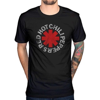 เสื้อยืดโอเวอร์ไซส์【Japanese And Korean Style】Awdip Mens Red Hot Chilli Peppers T-Shirt Rock Group Punk Hippie Hallowee