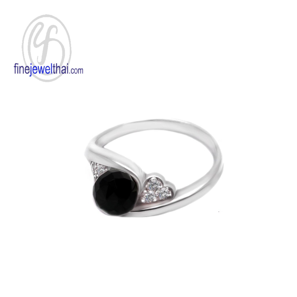 finejewelthai-แหวนนิล-แหวนเงิน-แหวนประจำเดือนเกิด-onyx-silver-ring-r1133on