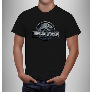 เสื้อยืดผ้าฝ้ายพิมพ์ลายขายดี Gildan เสื้อยืดลําลอง แขนสั้น คอกลม พิมพ์ลาย Jurassic World Falling Kingdom Jurassic Park D