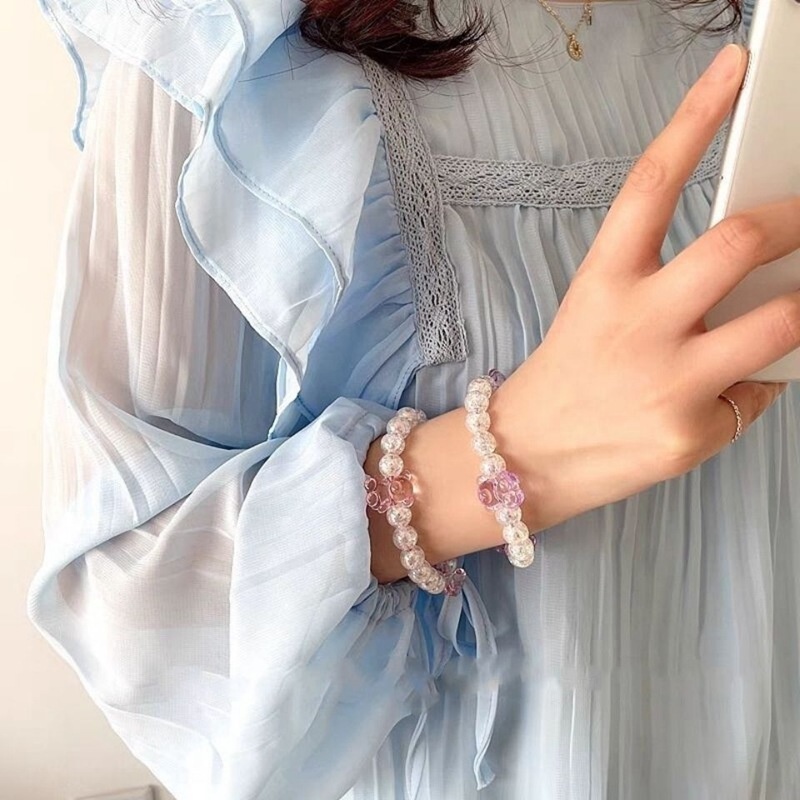 เกาหลี-อินเทรนด์-น่ารัก-หมี-คริสตัล-ลูกปัด-สร้อยข้อมือ-ins-ลูกปัด-จี้-ยืดหยุ่นสูง-เชือกผม-ผู้หญิง-ของขวัญ-เครื่องประดับ