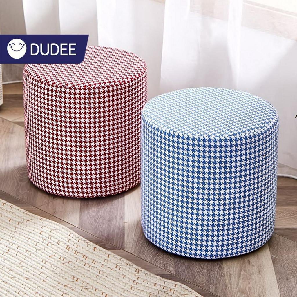 dudee-เก้าอี้สตูลลาย-houndstooth-มีทั้งทรงกลมและเหลี่ยม-เก้าอี้หรูหรา