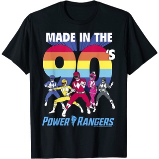 เสื้อยืดโอเวอร์ไซส์เสื้อยืด พิมพ์ลาย Power Rangers Group Shot Made In The 90s สําหรับผู้ชายS-3XL