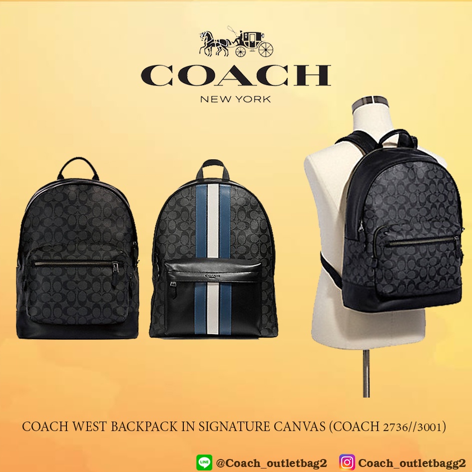 Coach WEST BACKPACK IN SIGNATURE CANVAS (COACH 2736) Shopee Thailand