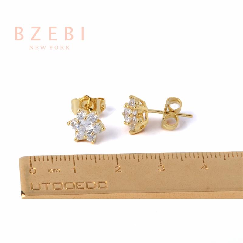 bzebi-ต่างหูเพชร-cz-แบบติดหู-เงิน-แฟชั่น-เกาหลี-ทอง-ดอกไม้-ผู้หญิง-earrings-สตั๊ด-ประดับเพทาย-ลูกบาศก์-18k-สําหรับผู้หญิง-631e