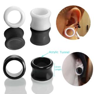 A pairs Double Flare Acrylic Tunnels Earrings Expander Earlobe Solid Colour