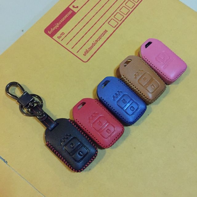 ซองหนังแท้ กุญแจรีโมทรถยนต์ รุ่นสีสัน HONDA HR-V,CR-V,BR-V,JAZZ,Cit/RS ...