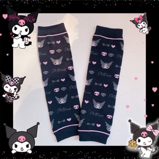 สินค้า 2022 New Harajuku Native Cool QQ Show Soft Cute Black Kuromi Cartoon Hand Sleeve Socks Y2k Hot Girl Wild Photo Jk