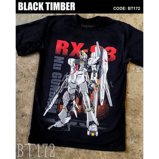 เสื้อยืดสีดำอินเทรนด์BT 172 Gundam RX-93 เสื้อยืด สีดำ BT Black Timber T-Shirt ผ้าคอตตอน สกรีนลายแน่น S M L XL XXLS M L