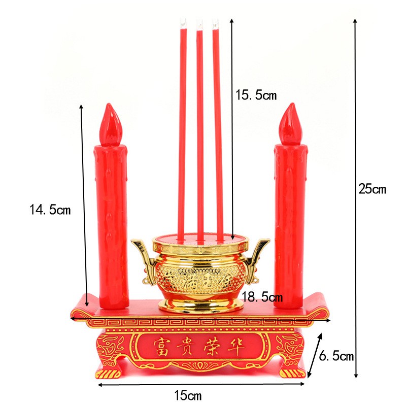 ธูปเทียนไฟฟ้า-ชุดกระถางธูปเทียน-กระถางธูปไฟฟ้า-เชิงเทียนไฟฟ้า-led-พร้อมส่ง