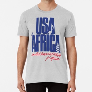 เสื้อยืดวินเทจเสื้อยืดผ้าฝ้าย พิมพ์ลาย Are We the World Usa สไตล์เรโทร เรียบง่าย สําหรับ Africa We Are the World United