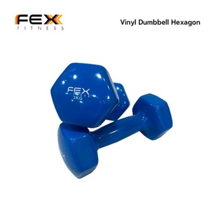 FEX Fitness - Vinyl Dumbbell Hexagon น้ำหนัก 3 kg.(ราคาต่อคู่)