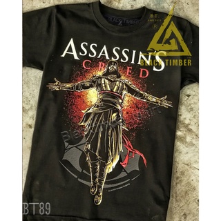 เสื้อยืดผ้าฝ้ายพรีเมี่ยม BT 89 Assassins Creed Movie game เสื้อยืด สีดำ BT Black Timber T-Shirt ผ้าคอตตอน สกรีนลายแน่น