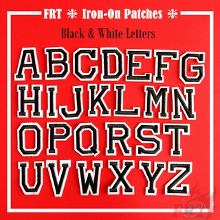 ภาพหน้าปกสินค้า☸ Black & White Letters：Black Letter Iron-on Patch ☸ 1Pc Diy Sew on Iron on Badges Patches ที่เกี่ยวข้อง