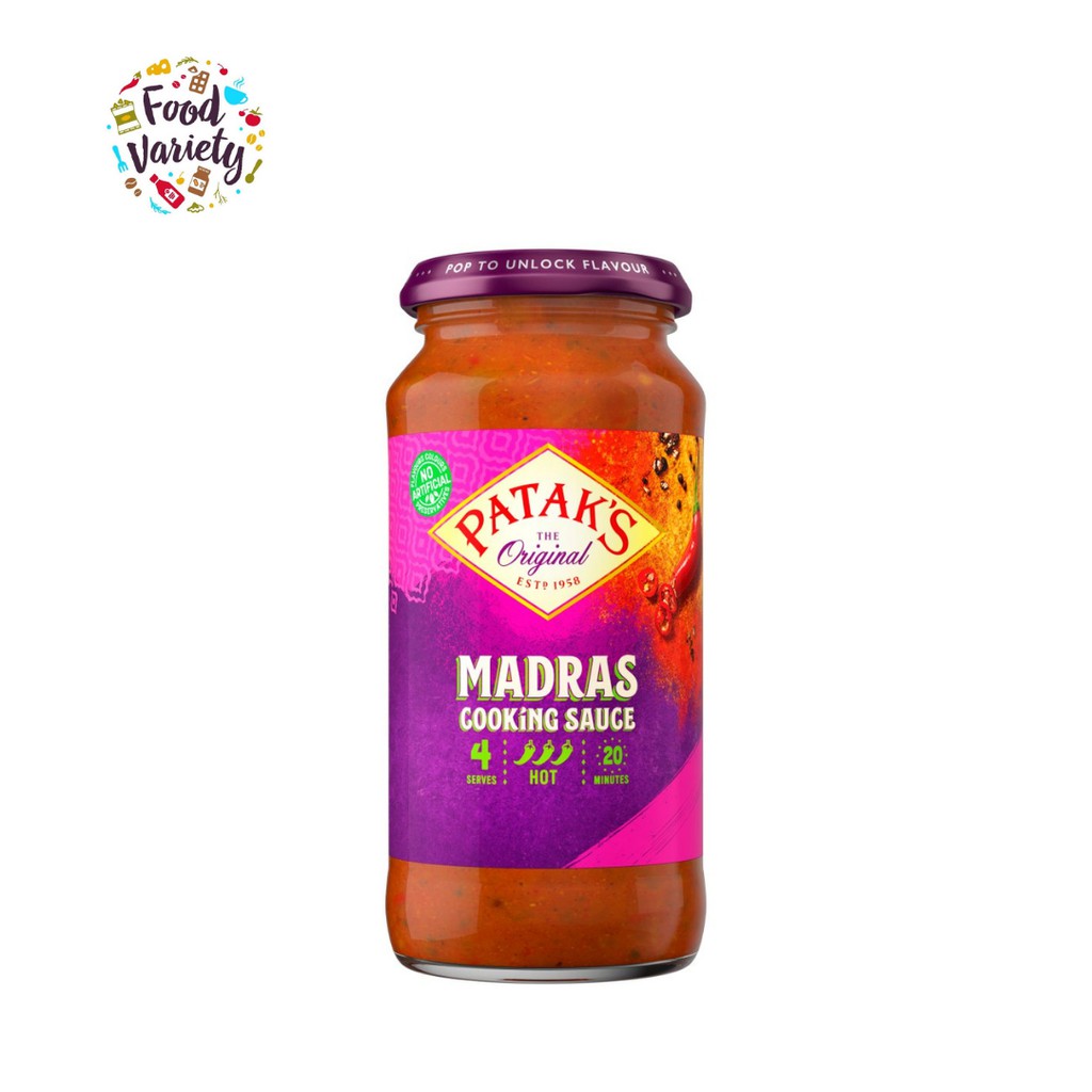 Patak's Madras Cooking Sauce 450g พาธาก ซอสสำหรับทำอาหาร มัทราส 450กรัม ...