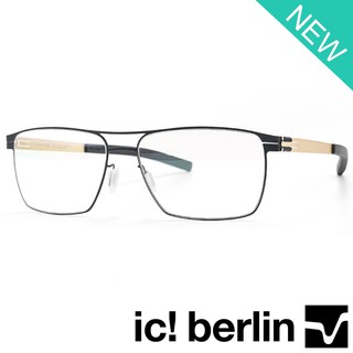 Ic Berlin แว่นตา 033 C-4 สีดำขาทอง กรอบแว่นตา กรอบเต็ม ขาข้อต่อ สแตนเลส สตีล (สำหรับตัดเลนส์) Eyewear Top Glasses Fra