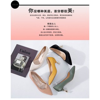 ภาพขนาดย่อของภาพหน้าปกสินค้ารองเท้าส้นสูงหัวเเหลม สูง2-3นิ้ว TP131 จากร้าน korea_style01 บน Shopee