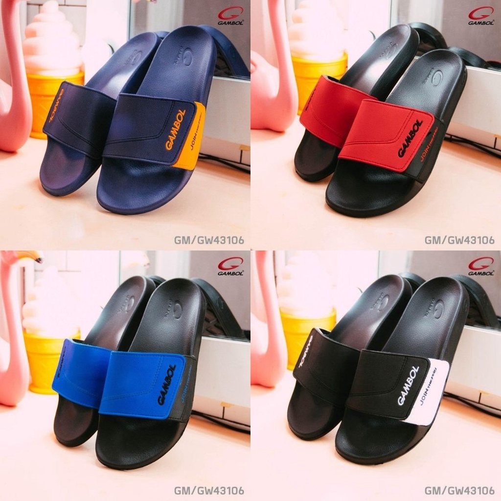 รองเท้าแกมโบล-รองเท้าแตะแบบสวม-gambol-รุ่น-43106-แถบปรับขนาดหน้าเท้าได้-ของแท้-100-ส่งพร้อมกล่อง