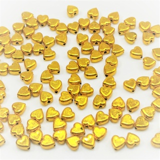 ภาพหน้าปกสินค้าลูกปัดหัวใจสีทอง/สีเงิน100 ชิ้น ขนาด 6 / 8 มิล Heart shape Bead ลูกปัด ที่เกี่ยวข้อง
