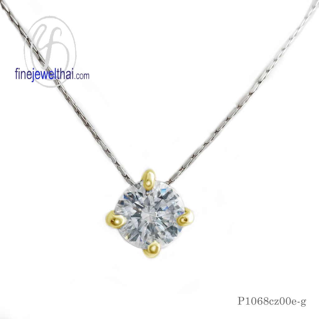 finejewelthai-จี้-เพชร-จี้เพชร-เพชรพรีเมียม-pendant-silver-diamond-cz-p1068cz00e-g-p1068cz00e-pg