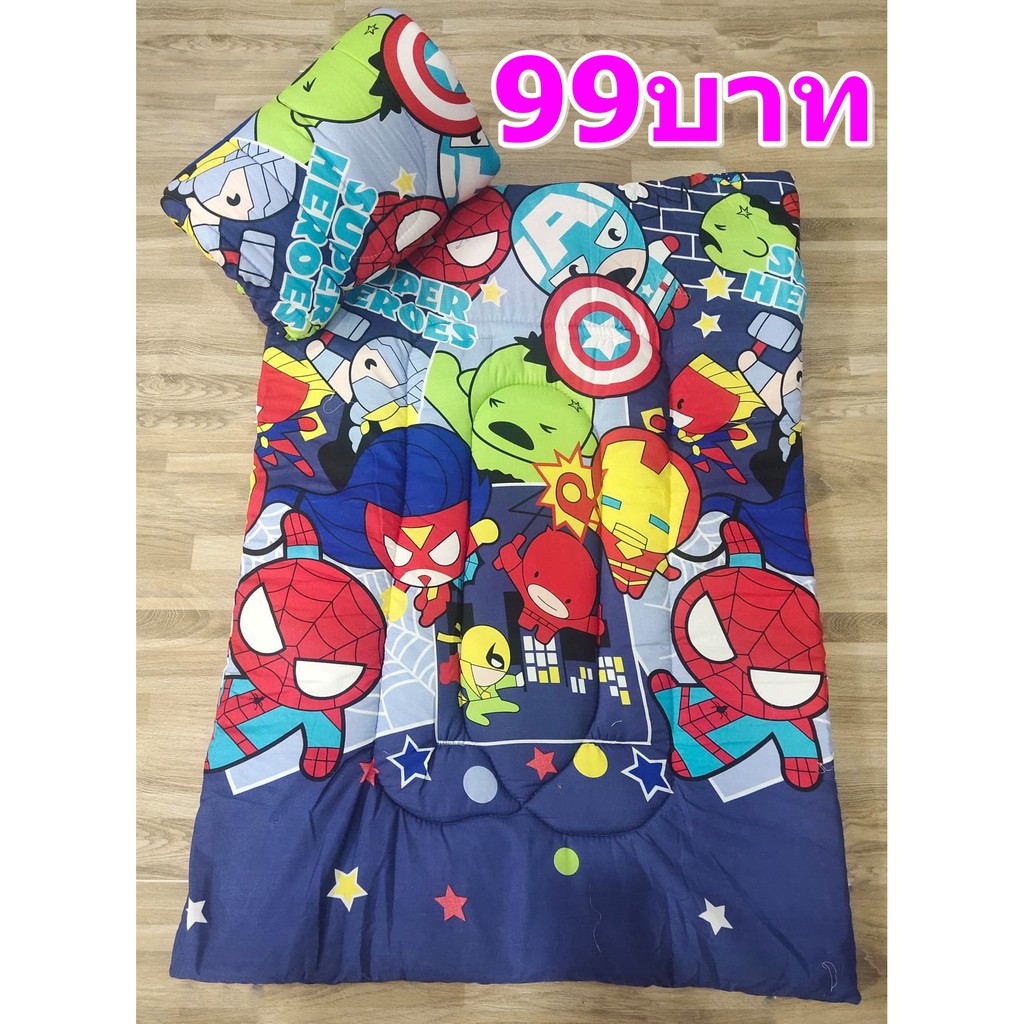 ที่นอนเด็กอนุบาล-99-บาท-ลายhero-ราคาโรงงานเฟอร์นิเจอร์-ที่นอนเด็กเสื้อผ้าเด็กแรกเกิด