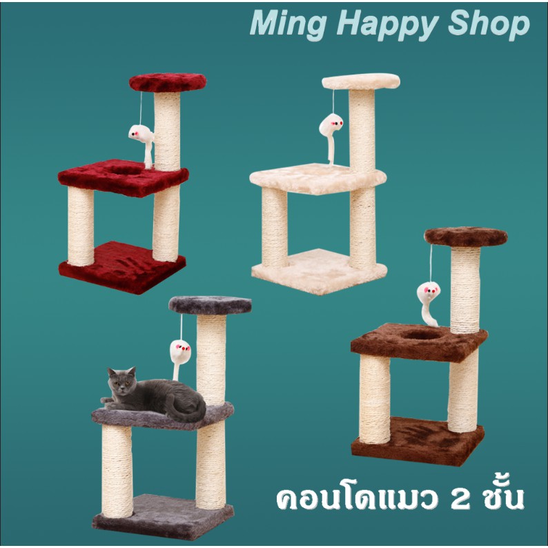 ภาพหน้าปกสินค้าMing ที่ลับเล็บแมว คอนโดลับเล็บแมว 2 ชั้น ของเล่นแมว ราคาถูก  พร้อมส่ง จากร้าน minghappyshop บน Shopee