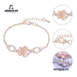 【Besla.th1】สร้อยข้อมือ เครื่องประดับ สีโรสโกลด์ เรียบง่าย ลายดอกไม้ ผีเสื้อ สไตล์เกาหลี สําหรับผู้หญิง