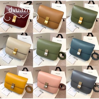 ของแท้ CELINE Classic Box Tofu Square Bag Shoulder Crossbody Bag