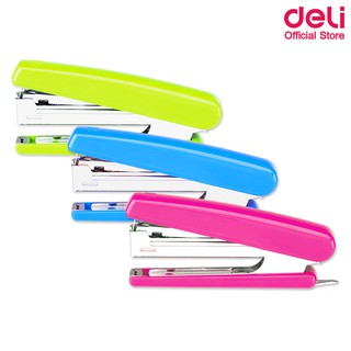 Deli 0221F Stapler เครื่องเย็บกระดาษ 15 แผ่น เบอร์ 10 เย็บได้ (คละสี 1 ชิ้น) ที่เย็บกระดาษ แม็กเย็บ แม็ค แม็ก เครื่องเขียน