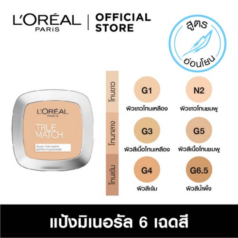 loreal-parisทรูแมช-ซูปเปอร์-เบลนเดเบิล-เพอร์เฟคติ้ง-พาวเดอร์-แป้งพัฟทรูแมท-ขนาด-9-กรัม