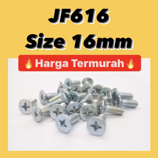 สกรูหัวแบน JF 616 M6 X 16 มม. (JF616) JF616 ขนาด 10 แบน 1 ชิ้น