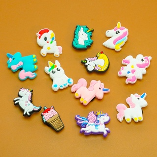 สินค้า พร้อมส่ง กระดุมติดรองเท้า Crocs Jibbitz Pins รูปยูนิคอร์น หลากสีสัน DIY