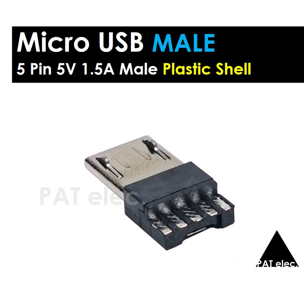 อะไหล่ พอร์ต ขั้วต่อ หัว Micro USB ตัวผู้ DIY 5 Pin Insert direct Data ...