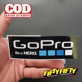 สติกเกอร์ พิมพ์ลาย Gopro แบบเคลือบเงา สําหรับติดตกแต่งหมวกกันน็อค รถจักรยานยนต์