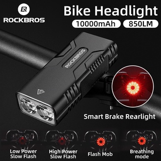 Rockbros ชุดไฟหน้าจักรยาน 10000mAH 850 Lumens MTB Road Type-C USB กันน้ํา อุปกรณ์เสริม