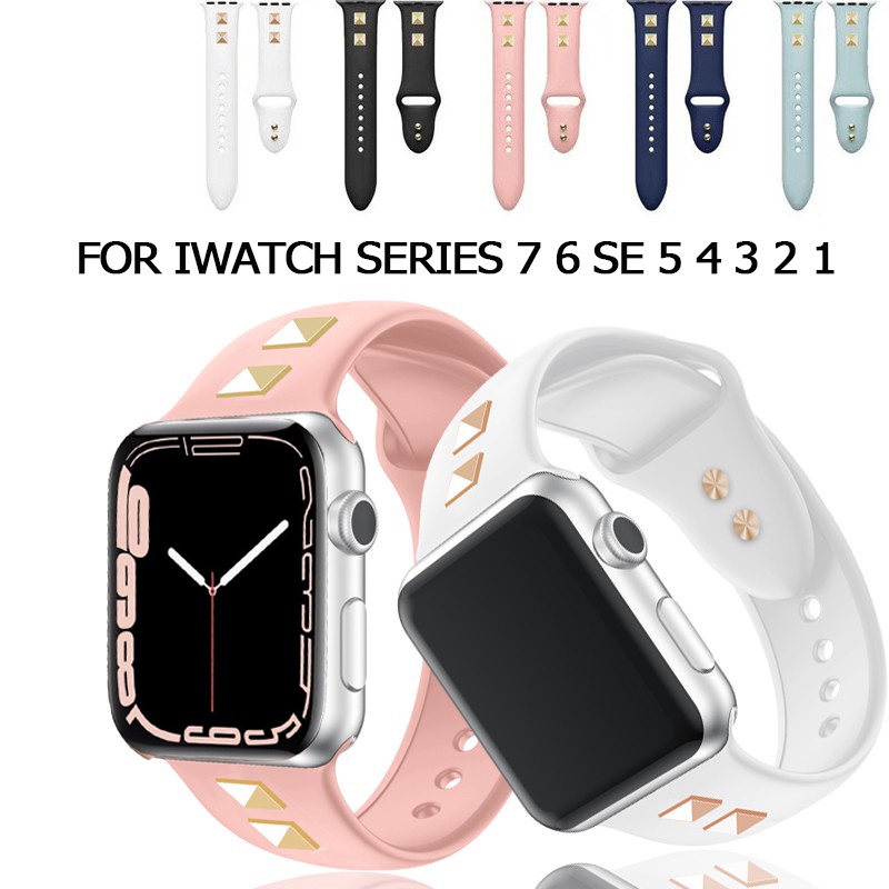 ภาพหน้าปกสินค้าสายนาฬิกาข้อมือซิลิโคนสำหรับ iwatch 7 45มม 41มม 38มม 40มม 44มม 42มม iwatch series 7 6 SE 5 4 3 2 1