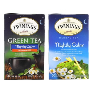 พร้อมส่งจากไทย Twinings Tea, Nightly Calm, Decaffeinated, 20 Tea Bags