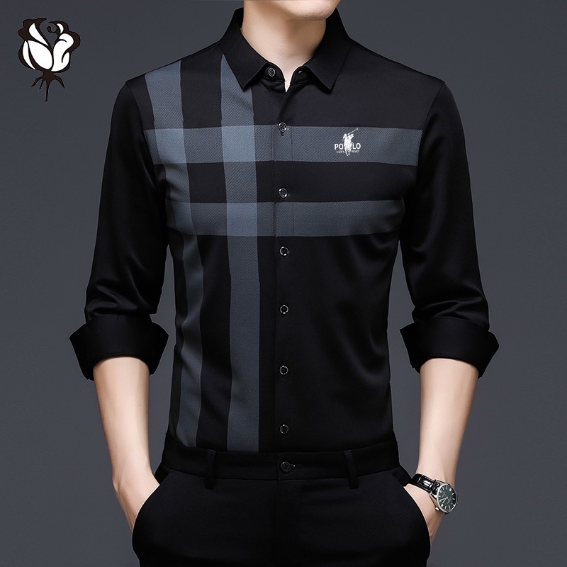 เสื้อเชิ้ตทางการผู้ชายใหม่ในสต็อก-เสื้อเชิ้ตลำลองผู้ชาย