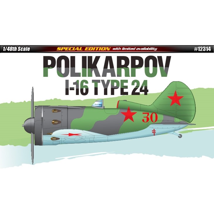 โมเดลเครื่องบินประกอบ-academy-model-1-48-ac12314-polikarpov-i-16-type-24