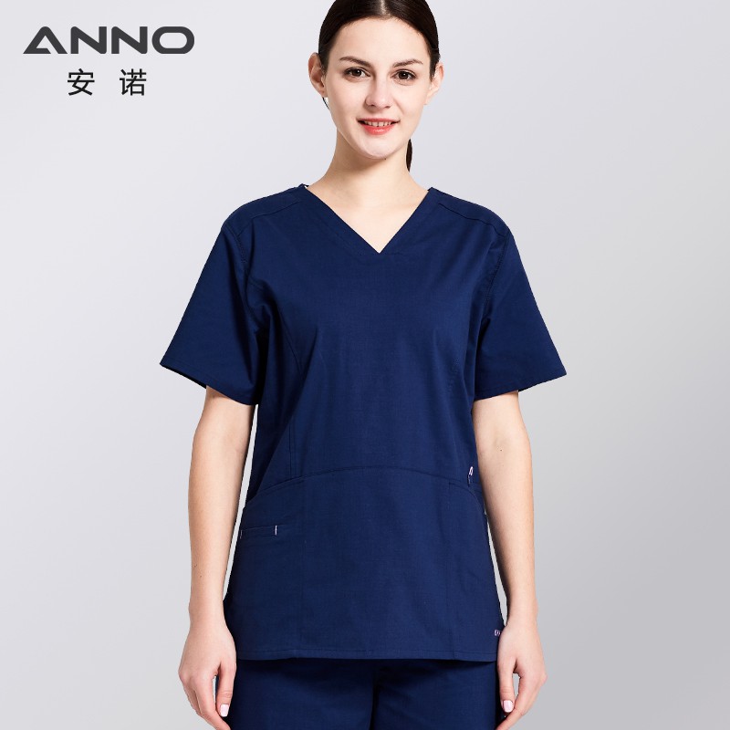 anno-ฤดูร้อนชุดพยาบาลหญิงแบบฟอร์มสครับแพทย์ชุดสุขภาพและความงามชุดพยาบาลโรงพยาบาลจัดหาบางพอดีผ้ายืด