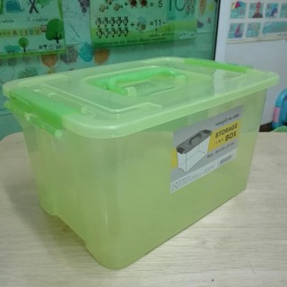 ( 3 ใบ ) กล่องพลาสติก   มีหูหิ้ว สีใส